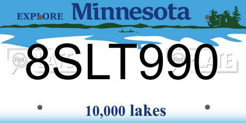 8SLT990 Minnesota License Plate