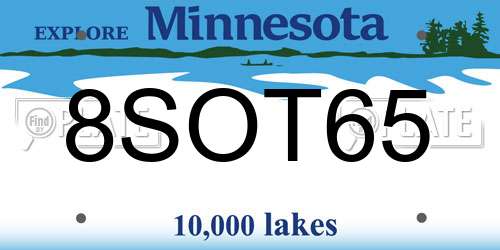 8SOT65 Minnesota License Plate