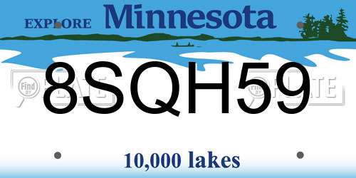 8SQH59 Minnesota License Plate