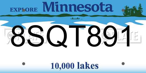 8SQT891 Minnesota License Plate