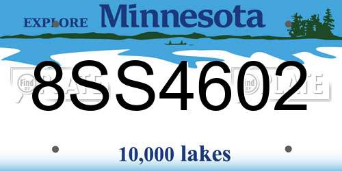 8SS4602 Minnesota License Plate