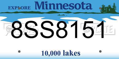 8SS8151 Minnesota License Plate