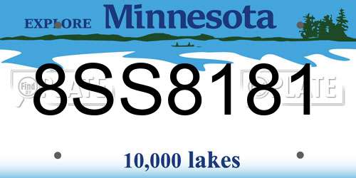 8SS8181 Minnesota License Plate