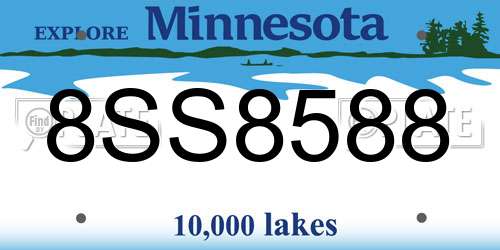 8SS8588 Minnesota License Plate