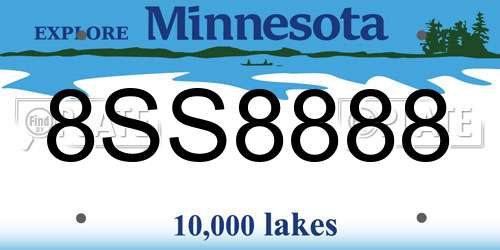 8SS8888 Minnesota License Plate