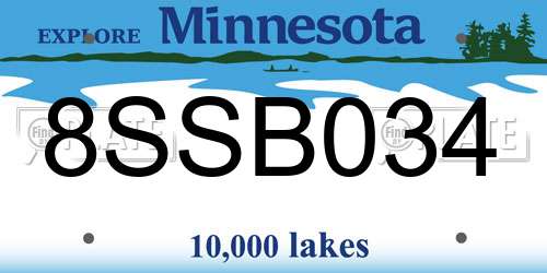 8SSB034 Minnesota License Plate