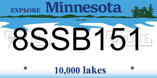 8SSB151 Minnesota License Plate