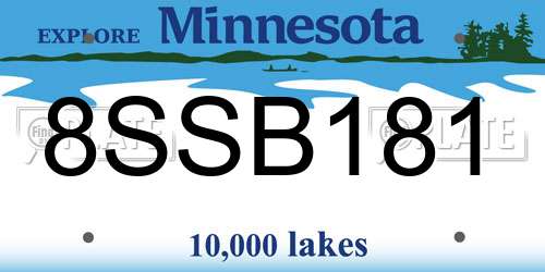 8SSB181 Minnesota License Plate