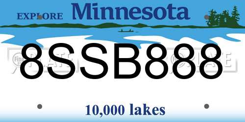 8SSB888 Minnesota License Plate