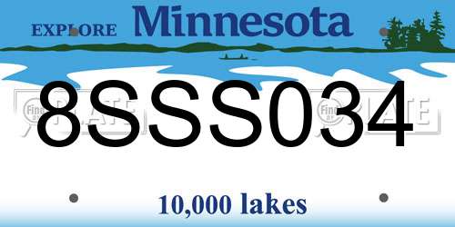 8SSS034 Minnesota License Plate