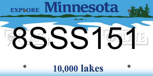 8SSS151 Minnesota License Plate
