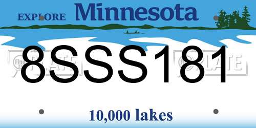 8SSS181 Minnesota License Plate