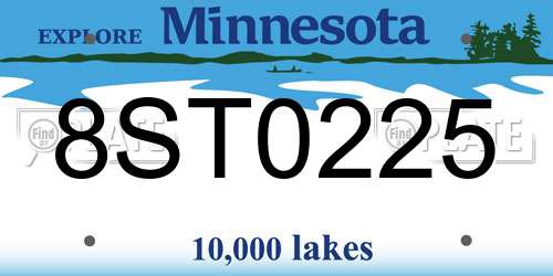8ST0225 Minnesota License Plate