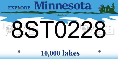 8ST0228 Minnesota License Plate