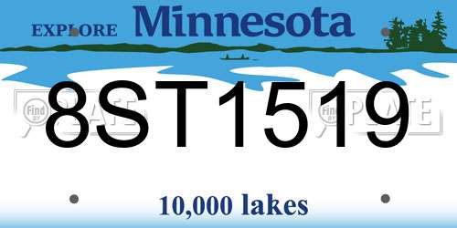 8ST1519 Minnesota License Plate