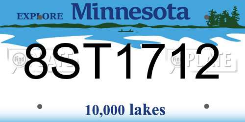 8ST1712 Minnesota License Plate