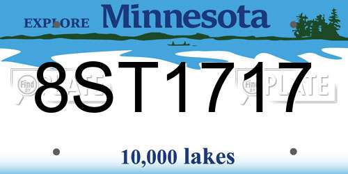 8ST1717 Minnesota License Plate