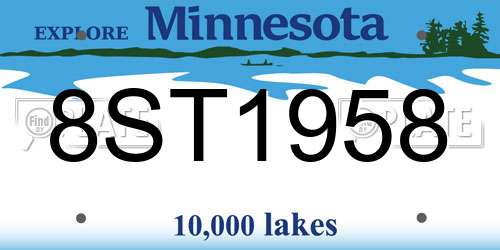 8ST1958 Minnesota License Plate