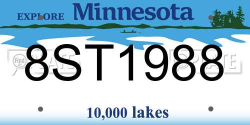 8ST1988 Minnesota License Plate