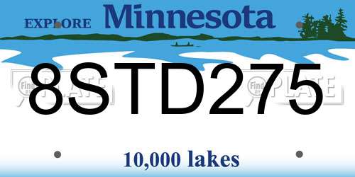 8STD275 Minnesota License Plate