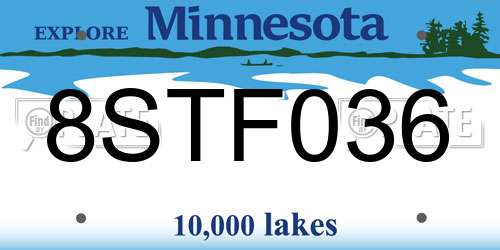 8STF036 Minnesota License Plate