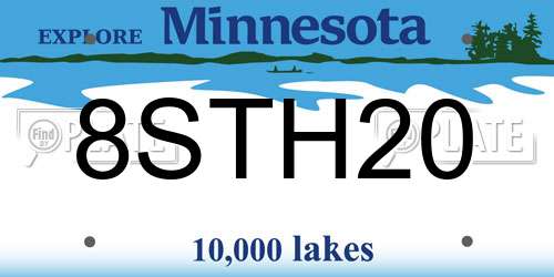 8STH20 Minnesota License Plate