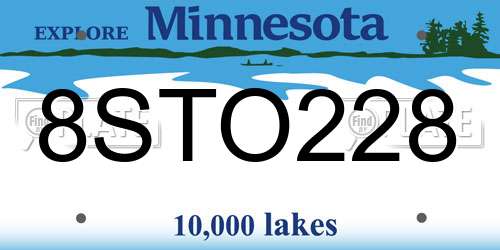8STO228 Minnesota License Plate