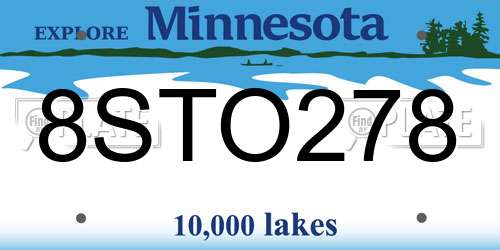 8STO278 Minnesota License Plate