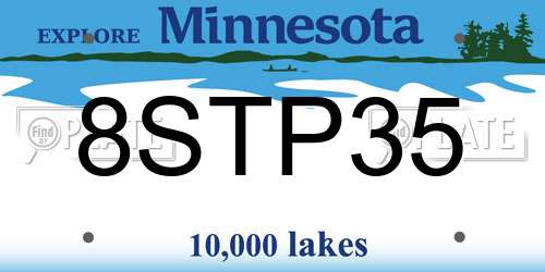 8STP35 Minnesota License Plate