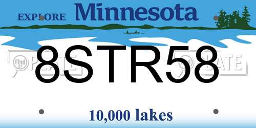 8STR58 Minnesota License Plate