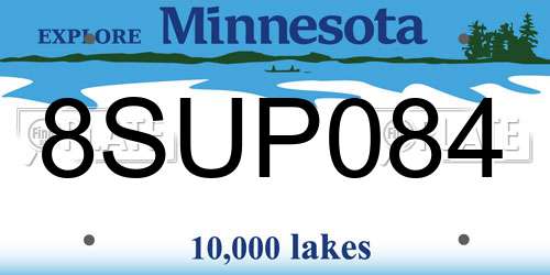 8SUP084 Minnesota License Plate
