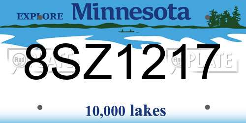 8SZ1217 Minnesota License Plate