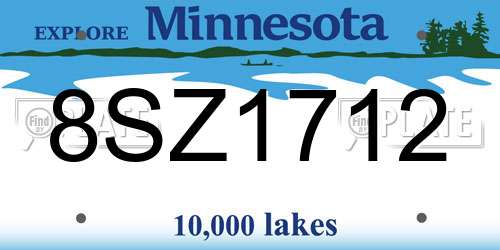 8SZ1712 Minnesota License Plate