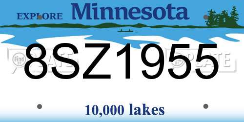 8SZ1955 Minnesota License Plate