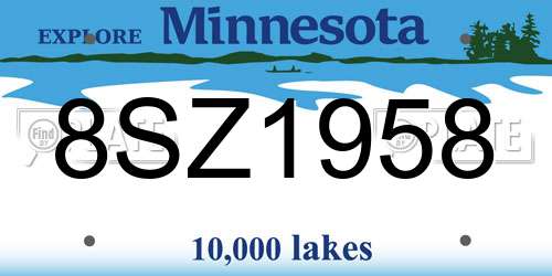 8SZ1958 Minnesota License Plate