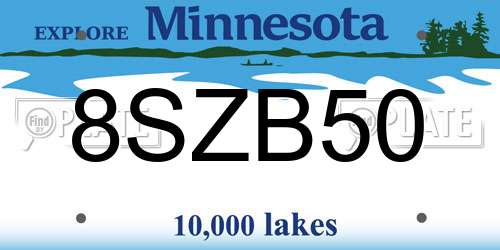 8SZB50 Minnesota License Plate