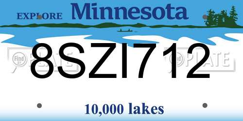 8SZI712 Minnesota License Plate