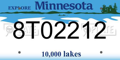 8T02212 Minnesota License Plate