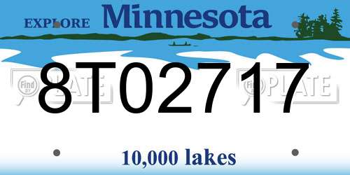 8T02717 Minnesota License Plate