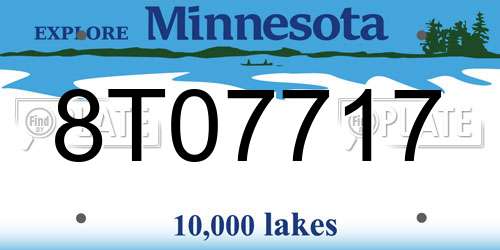 8T07717 Minnesota License Plate
