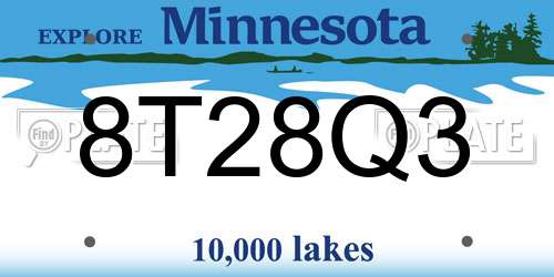 8T28Q3 Minnesota License Plate