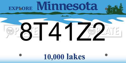 8T41Z2 Minnesota License Plate