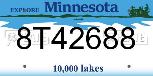 8T42688 Minnesota License Plate