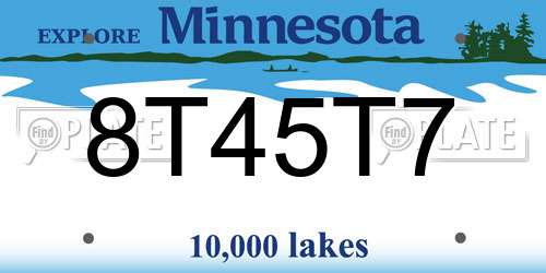 8T45T7 Minnesota License Plate