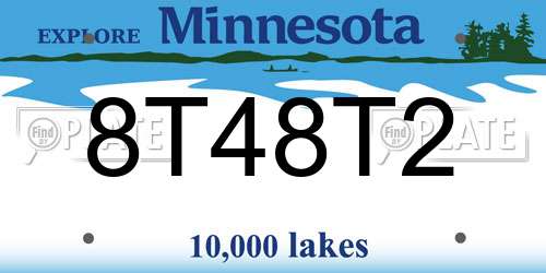 8T48T2 Minnesota License Plate