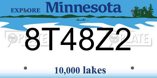 8T48Z2 Minnesota License Plate
