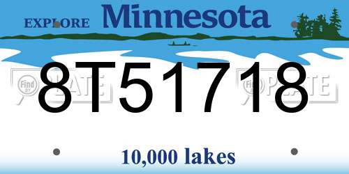 8T51718 Minnesota License Plate