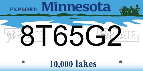 8T65G2 Minnesota License Plate