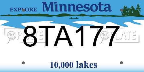 8TA177 Minnesota License Plate