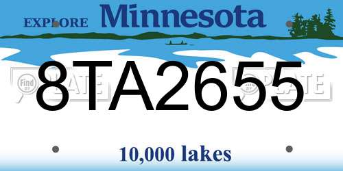 8TA2655 Minnesota License Plate